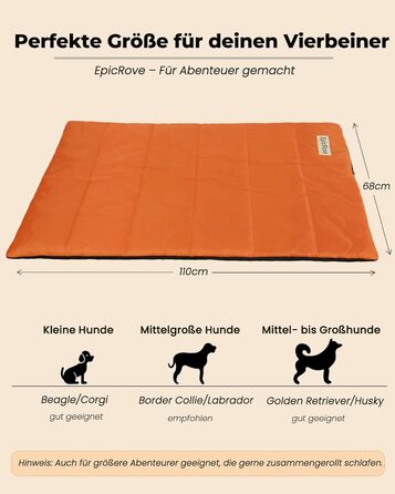 Водонепроникний килимок для собак RovePad Base 110x68 см – неслизький, миючий, стійкий до подряпин, для великих собак та котів, для подорожей та кемпінгу