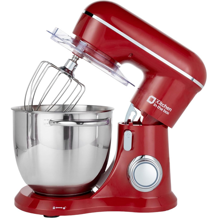 Кухонна машина Küchenmaschine 6 л, 1300 Вт, 10+ швидкостей, з набором насадок (міксер, гак для тіста, вінчик), темно-зелений/червоний