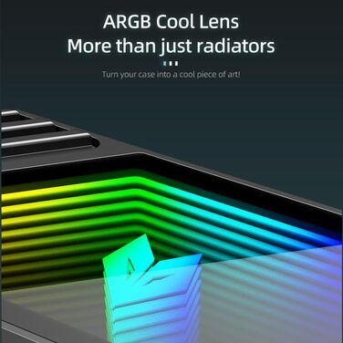 Радіатор охолодження M.2 NVMe SSD Baotkere з RGB підсвічуванням та вентилятором, чорний
