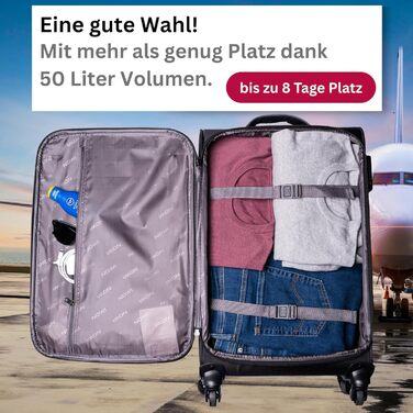 Тролей-валіза NOWI Korfu Weichschalen L, 50L, блакитна – зручний та легкий багаж для подорожей