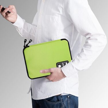 Органайзер для кабелів та аксесуарів для подорожей, бізнесу та роботи - Beige & Green (Single Layer)