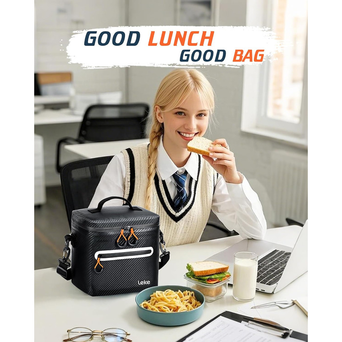 Lekesky 12/20L Ізольована Холодильна Сумка – Переносна Сумка для Пікніків, Походів, Пляжу, Барбекю, Чорна 12/20L