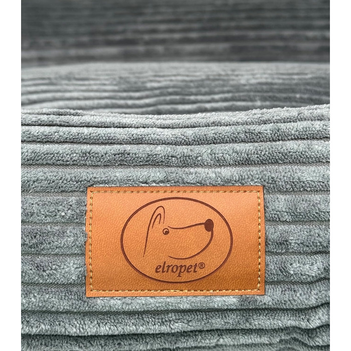 Ортопедичне ліжко для собак Elropet з м'якого корду, корзина для собак, XS/S/M/L/XL/XXL (Оливковий, Сірий)