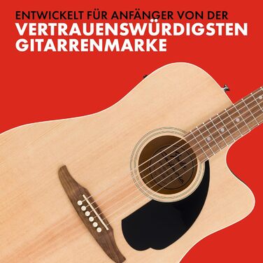 Акустична гітара Fender California Debut Redondo Dreadnought з Cutaway CE, Fichtendecke, чорним пікгардом, Natural, електроакустична гітара CA Natural