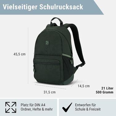 Шкільний рюкзак для дівчаток та хлопців підлітків Flex - рюкзак для жінок та чоловіків з відділенням для 16-дюймового ноутбука для школи та відпочинку - водовідштовхуючий (темно-зелений)