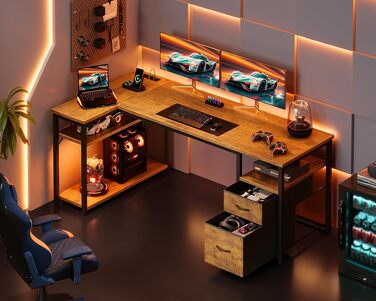Ігровий кутовий стіл Coleshome з 2 шухлядами, 160x80 см, коричневий