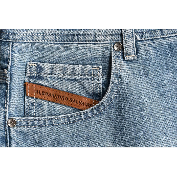 Чоловічі джинси Alessandro Salvarini Comfort Fit прямого крою, світло-блакитні (44W/36L)