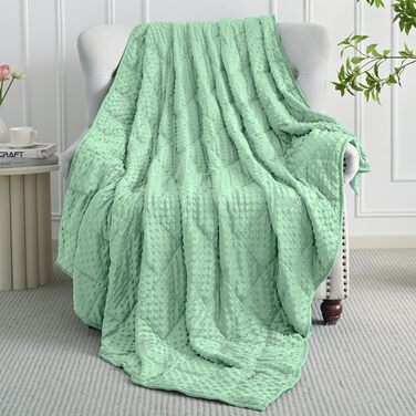 Обважнююча ковдра Mr. Sandman для дорослих Queen Size, 152x203 см, 6.8 кг, пастельно-зелена — м'яка антистрес ковдра для глибокого сну, що підтримує спокій, з можливістю прання в машині