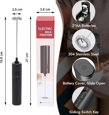 Електричний пінозбивач для молока Lamkrtlp: для капучино, лате, гарячого шоколаду