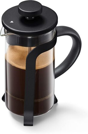 Тчибо Френч-прес для приготування кави вручну, 800 мл, скло Borosilikat, нержавіюча сталь, чорний