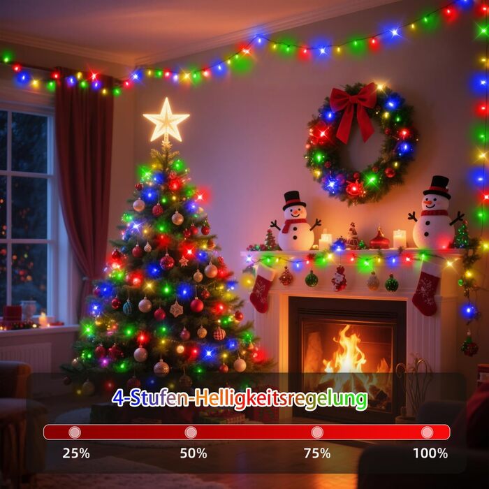 Ланцюжок прикрас для зовнішнього використання, 36 м, 1800 LED, тепле біле світло, 8 режимів, таймер, IP44, для балкона, саду, вечірки, шлюбу