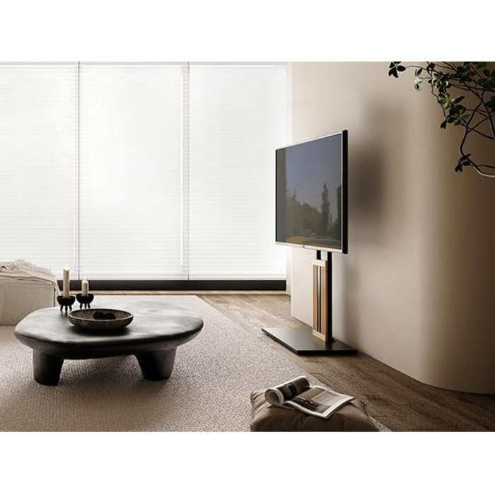 Підставка для телевізора FITUEYES Zen Series Black - дерев'яна, поворотна, регульована по висоті (32-65 дюймів)