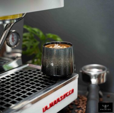 Набір кавових чашок Cappuccino Infinity | 4 шт. по 220 мл - порцелянові чашки преміум-якості | Набір кавових чашок без ручки | Подарунковий набір у сучасному дизайні, придатний для миття в посудомийній машині | Також підходить для чаю