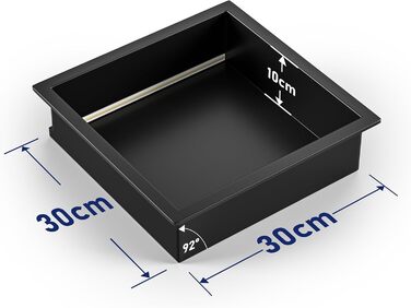 Ніша для душу Bernkot з нержавіючої сталі 300x300 мм з LED-підсвіткою, водонепроникна, монтаж без плитки, для зберігання у ванній
