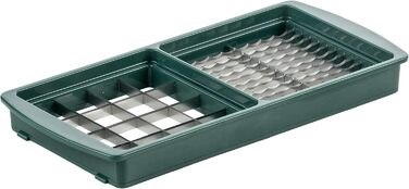 Genius Nicer Dicer Plus (18 частин) - набір для нарізки овочів та фруктів, кухонний інструмент, набір для нарізки кубиками, соломкою, слайсами (смарагдовий)