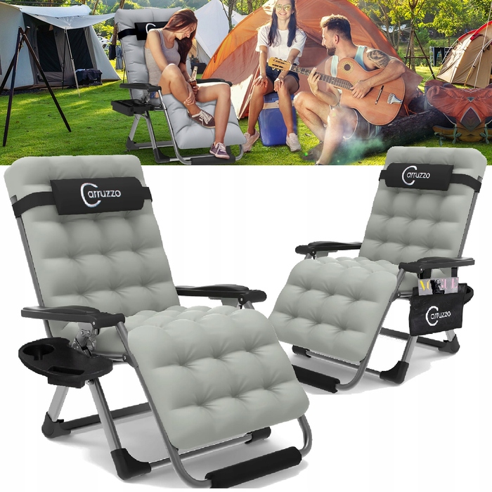 Шезлонг Carruzzo Relax Line, сталь, сірий