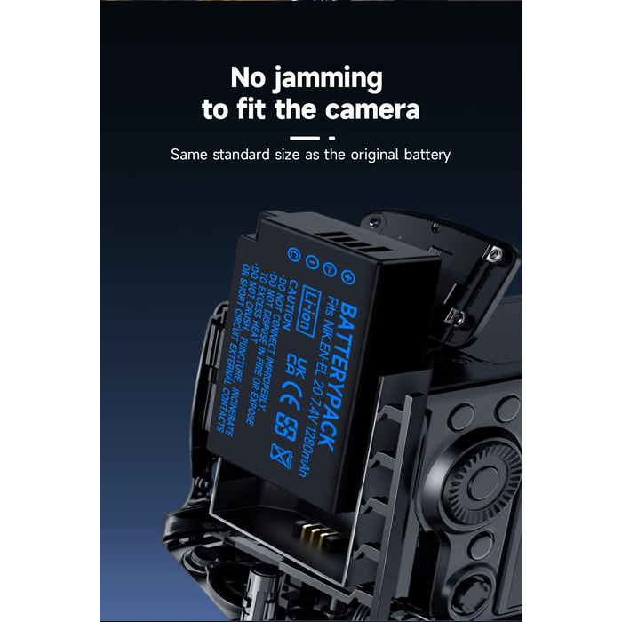 2 шт. акумулятори EN-EL20/EN-EL20a + зарядний пристрій Smart LCD Dual USB для Nikon Coolpix P950, P1000, P1100, Coolpix A, 1 AW1, 1 J1, 1 J2, 1 J3, 1 S1, 1 V3, DL24-500 цифрових камер