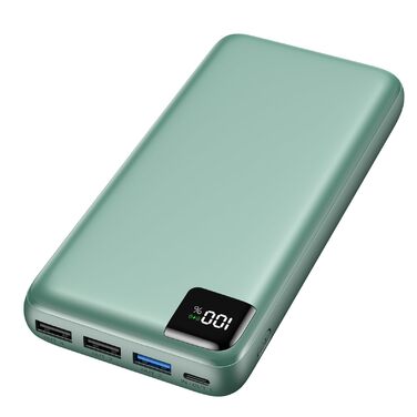 Power Bank A ADDTOP 20000mAh 22.5W: Зовнішній акумулятор для телефону з USB-C, портативний зарядний пристрій 4-в-1, зелений