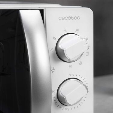 Мікрохвильова піч ProClean 2110, 20 літрів, 700 Вт, 6 функцій, таймер 30 хв, розморожування, гриль, білий