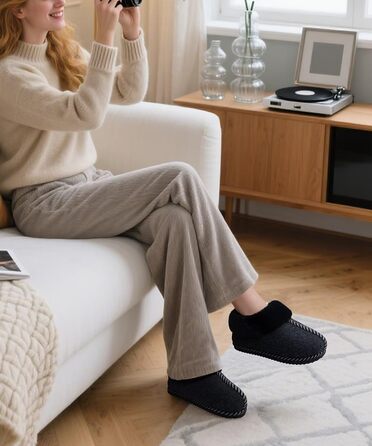 Тапочки домашні жіночі COFACE з Memory Foam, з фетру, чорні, розмір 36-43 (EU 38)