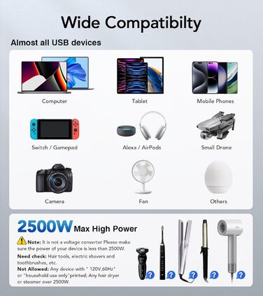 Зарядний пристрій USB C 65W, 3 порти, з кабелем 2м, для MacBook, iPhone, Switch, Galaxy, Tablet, Laptop