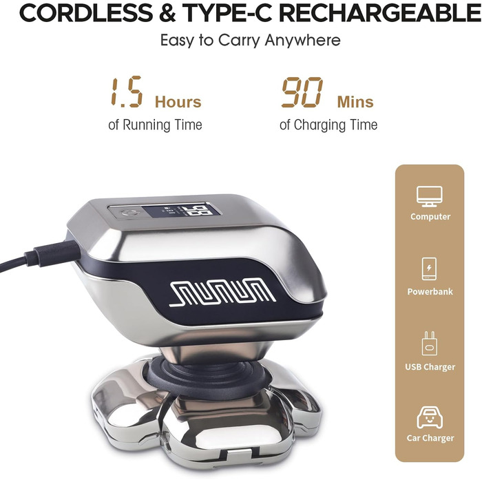 Електрична машинка для гоління 9D для чоловіків, 5-в-1 набір для догляду, LED-дисплей, USB-C зарядка