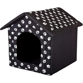 Кімната для собак, ліжко для собак, будиночок для собак, хатинка для собак. R1-R6 (R5 70x60 см, чорний з принтом лапок)