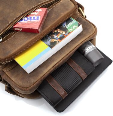 Чоловіча сумка через плече JOREY з натуральної шкіри, Camel (для бізнесу, роботи, подорожей)