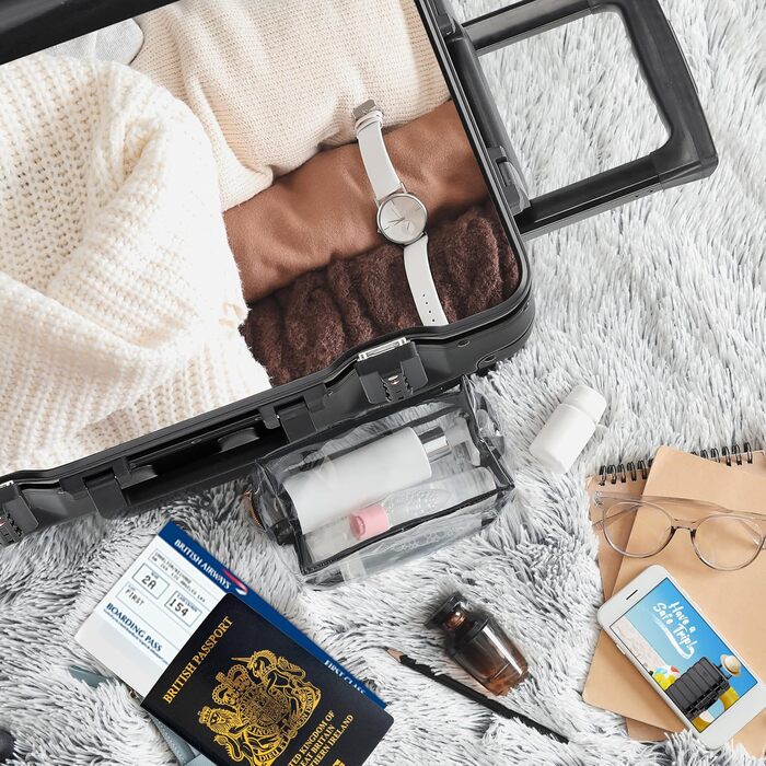 Чемодан Flight Knight Premium з 8 обертовими колесами, алюмінієва рама, ABS корпус, захист від викрадення, підходить для ручної поклажі та великого багажу (55x35x20cm + 31