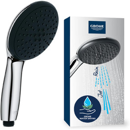 Душова лійка GROHE Vitalio 110, водозберігаюча, 6 л/хв, 2 струмені, регулюється, універсальне підключення, захисний кільце, хром, 2794610E