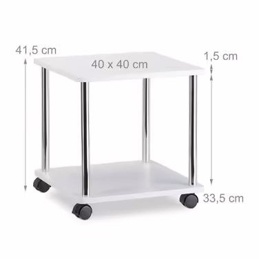 Relaxdays Rolling Bedside Table with 2 Tiers