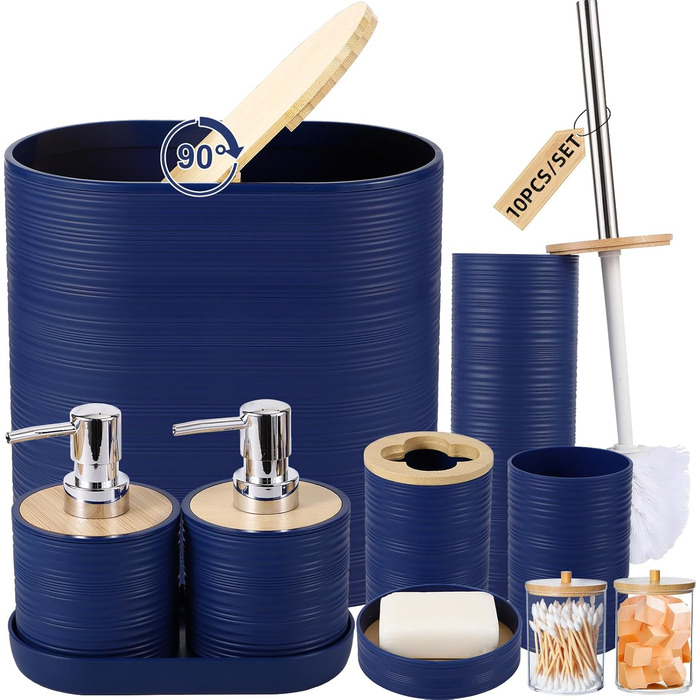 Набір аксесуарів для ванної кімнати XLHOMO Marineblau (темно-синій)