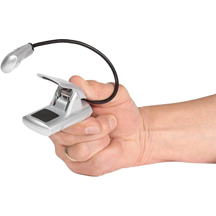 Лампа для читання та нот зі світлодіодом Wedo 2541054, срібляста (на батарейках)