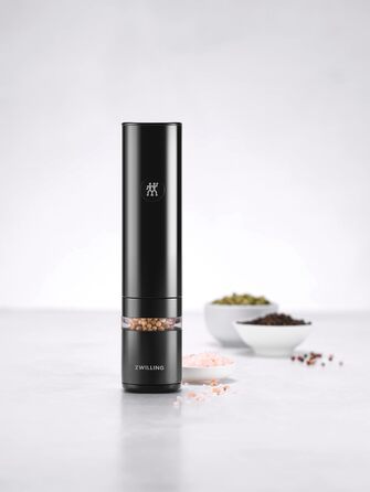 Електрична сільничка та перечниця ZWILLING ENFINIGY з керамічним механізмом, LED-підсвічуванням, USB-зарядкою, чорна