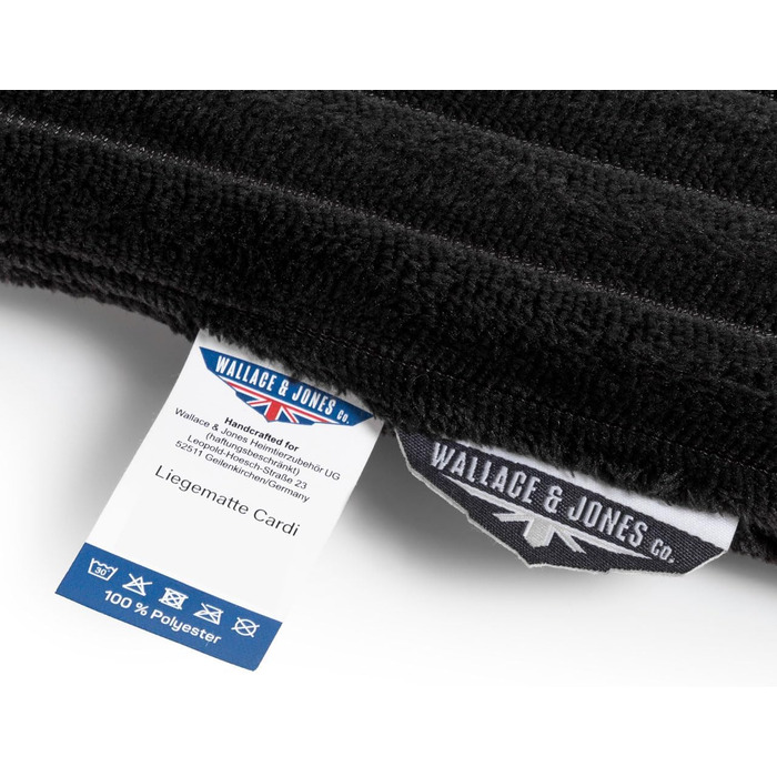 Килимок для собак Wallace & Jone Cardi, 60x45 см, чорний, з широкого корду, для маленьких собак