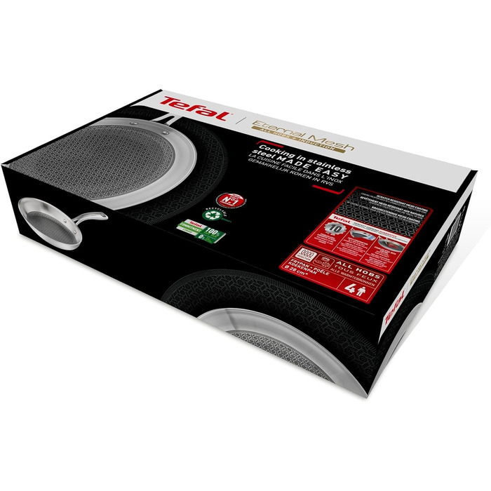 Сковорода Tefal Eternal Mesh 28 см з антипригарним покриттям Mesh, для всіх типів плит, індукційна, 3-шарова