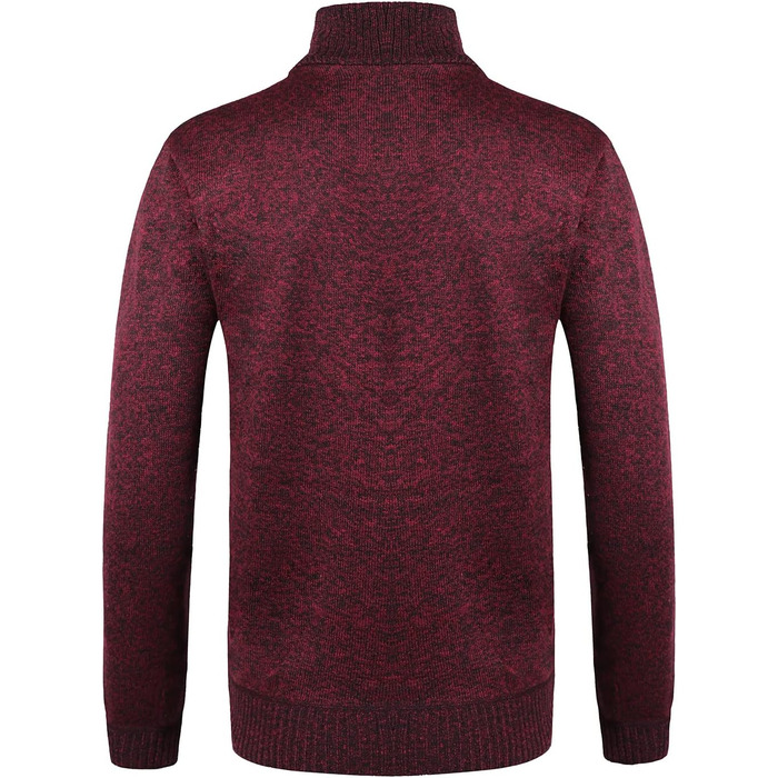 Чоловічий кардиган з флісовою підкладкою: стильна в'язана куртка, спортивна куртка, зимова куртка. Колір: темно-сірий (M, червоний)