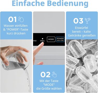 Машина для льоду COMFEE' RCI12BL1EU(E) – швидке приготування, 12 кг/добу, самоочищення, сірий колір