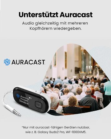 Bluetooth-адаптер для літака Avantree Voyager з підтримкою Auracast, білий