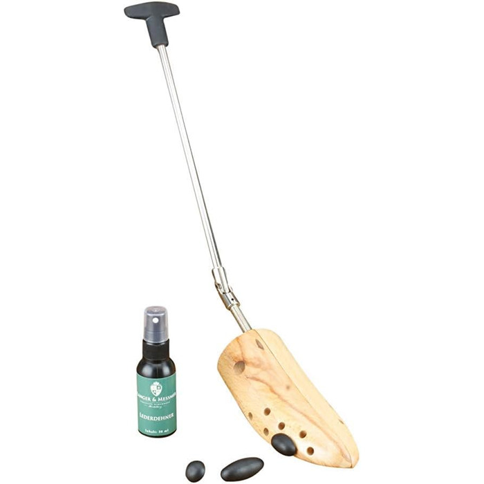 Langer & Messmer shoe stretchers for women against tight shoes, boots or high heels - made of solid beechwood and metal mechanics - expands in width or length & incl. leather stretching spray (EU L 40/42 UK 6.5/8, boots)