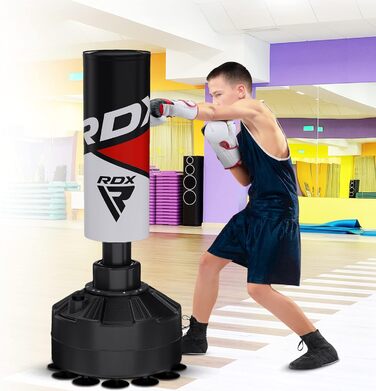 Дитячий боксерський мішок RDX Freistehender Junior Standboxsäcke з рукавичками для тренувань, MMA, кікбоксинг, бокс, бойові мистецтва, муай-тай, 4FT (червоний)