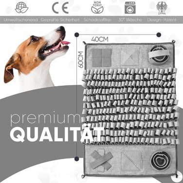 BOBBYS WORLD® Snuffle Mat [Test Winner] for Dogs & Cats + FREE E-Book - Interactive, Bite-Proof Dog Toy - Intelligence Toy for Promotion and Activity - Puzzle Toy | Grey