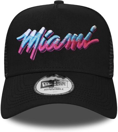 Кепка New Era Miami Heat NBA, регульована, бейсболка Snapback Trucker 9Forty, універсальний розмір (Trucker-Heat-Black#28449)