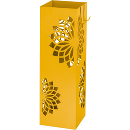 Підставка для парасольки Baroni Home з сучасним дизайном, металева з мандалою, 2 гачки та знімна ємність для збору води, 16 x 16 x 49 см, зелений (жовтий)