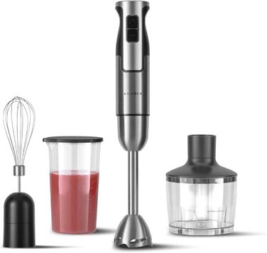 KLAMER Stabmixer 800W: 4-в-1 Пюрізатор з нержавіючої сталі з регулюванням швидкості та турбо-функцією (Classic Set)