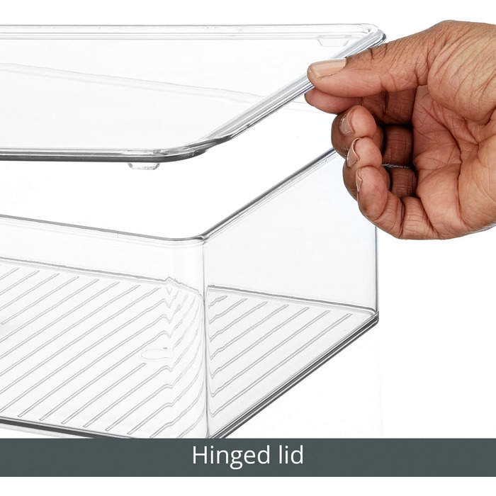 mDesign 2-Piece Stackable Shoe Box with Lid – Practical Shoe Storage Box Made of Plastic – Ideal for Protected Storage of Sandals, Sneakers, etc. – Transparent