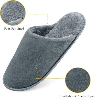 Тапочки домашні для чоловіків та жінок, теплі, з плюшу, зимові, з пам'яттю, антиковзні, м'які, пухнасті, для дому та вулиці (46/47 EU, Style 12)