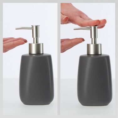 Дозатор для мила KADAX: керамічний диспенсер для мила, рідкого мила, мийного засобу та лосьйонів (антрацит)