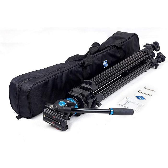 Штатив відео SIRUI SH15: компактний штатив для відеозйомки з 360° поворотним вузлом, висота 155 см, вантажопідйомність 10 кг, для DSLR, Camcorder, відеокамер