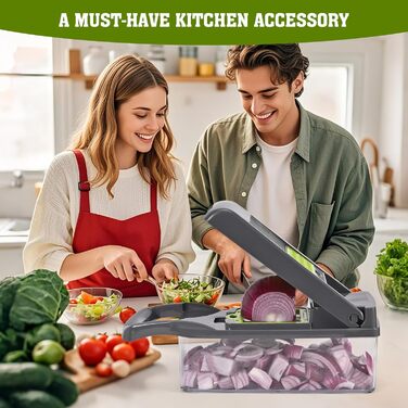 Ручний овочевий слайсер 16-в-1: набір для нарізання овочів та фруктів з 7 насадок, кубики, слайси